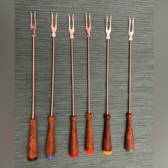 MCM Teak Fondue Skewers - 6 total - Picture 1 of 3